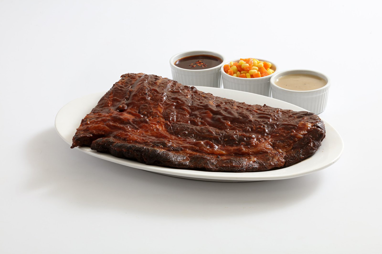 smoked pork ribs platter